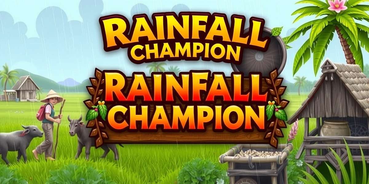 Rainfall Champion game cover showing Indian village scene with farmers and rain